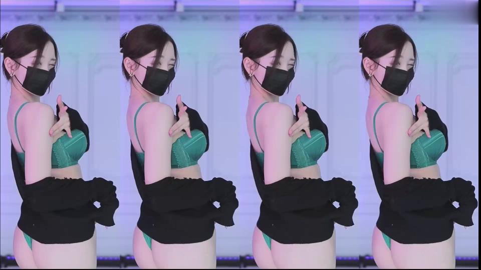 韩国BJ muse62 | 绿色蕾丝内衣侧身脱黑纱撩人秀 - 私房ACG - sifacg.com