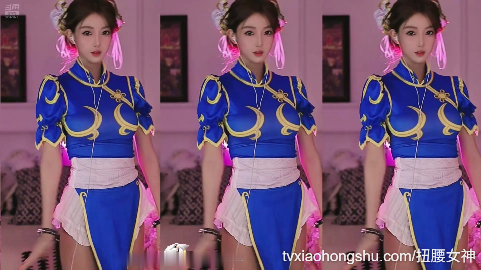 呆谜兔 蓝色古典旗袍cos 春丽风开叉高衩 - 私房ACG - sifacg.com