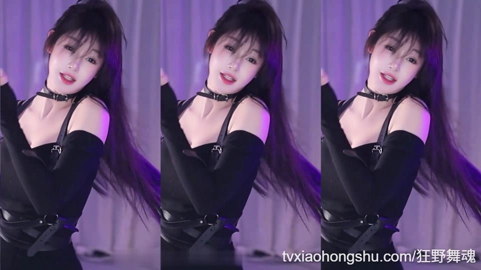 主播阿喜BABY 黑色露肩皮带热舞撩人 - 私房ACG - sifacg.com