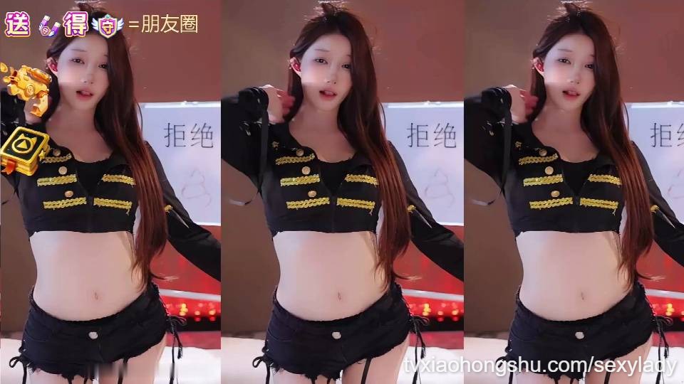 #小羊炖土豆 黑色军装露脐短裙！小蛮腰甜辣在线杀～ - 私房ACG - sifacg.com